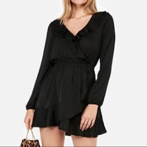 Black Wrap Front Dress